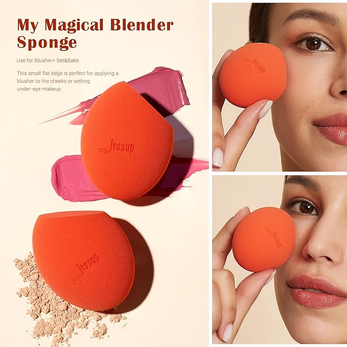 Jessup Makeup Sponge Set, 3pcs Make up Sponges for Face Soft Beauty Sponges Foundation Sponge Makeup Blender Concealer Sponge, SP013