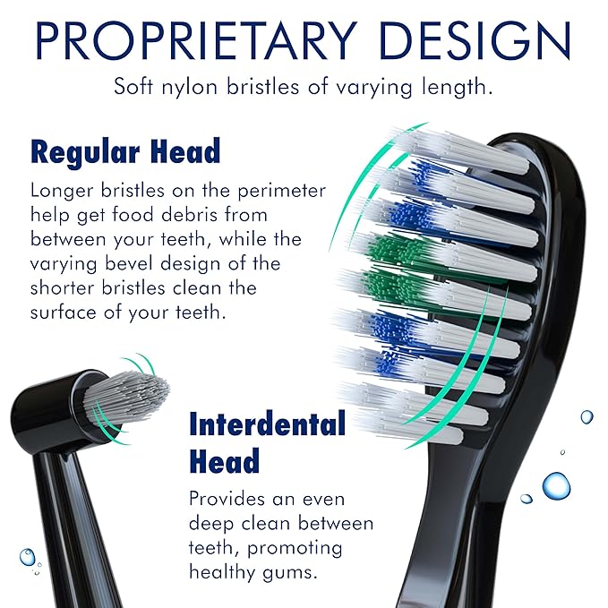 Sonic-FX Duo Rechargeable Electric Toothbrush Set - with 14 Brush Heads, 3 Modes, Smart Auto-Timer, Charging Dock Holder - Dual Handle Electric Tooth Brush for Adults & Kids, Black and White