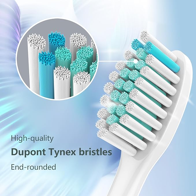BUKURII Toothbrush Replacement Heads ONLY Compatible with Philips Sonicare Electric Toothbrushes,8PCS,White,for Sonicare Click on Brush Handles 1100 2100 4100 5100 6100, Refills for Protective Clean