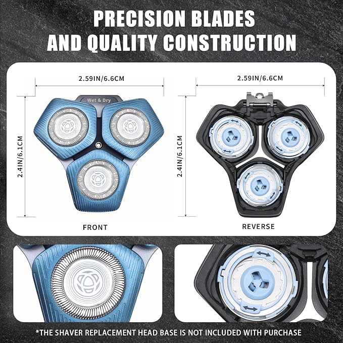 SH71/50 Shaving Heads Compatible with Phili*s Shavers Series S5000 (S5XXX),S7000 (S7XXX) for SH60/70 and SH70/70 (Blue)