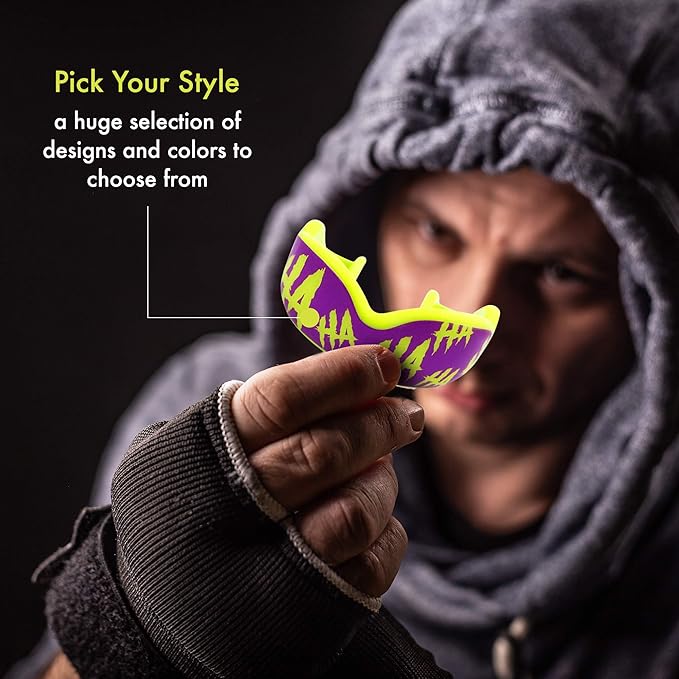 DAMAGE CONTROL Extreme Impact Mouth Guard – Sports Mouthguard for Boxing, MMA, BJJ, Hockey, Rugby, Lacrosse, & More – Mouthpiece for Teeth & Jaw Protection, for Youth & Adults (Adult, Hahaha)