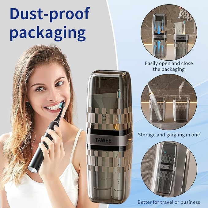 TAWEE Electric Toothbrush Replacement Heads Compatible with Philips Sonicare Click-On Handles Medium Soft End-Rounded Bristles for Plaque Control Travel case10 Pack