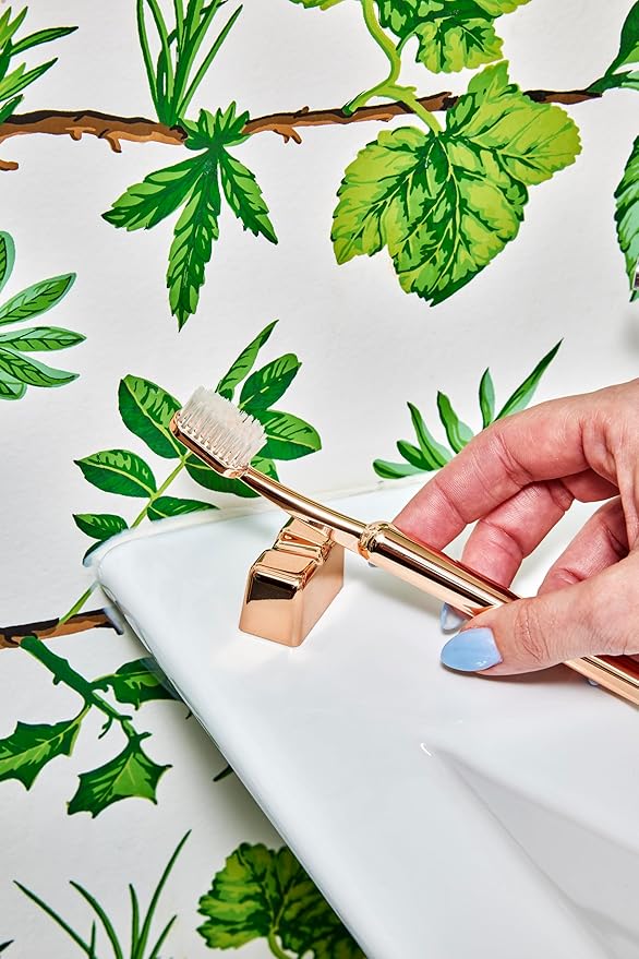 TRASK The Better Brush - Luxury Soft Bristle Dentist Designed Manual Toothbrush for Adults, Rose Blush