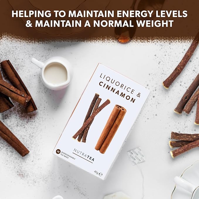 Nutra Tea - Liquorice & Cinnamon Tea | Licorice Tea | Cinnamon Tea - 60 Tea Bags - Herbal Tea - (3 Pack)