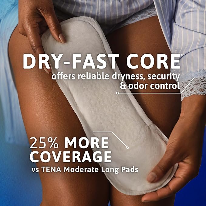 TENA Sensitive Care Maximum Absorbency Incontinence Pads for Women, Bladder Control Pad, Long Length, 39 Count (Packaging May Vary)