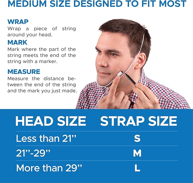 AVEELA Chin Strap for Sleeping and CPAP Users | Anti Snoring Chin Strap, Adjustable Jaw Strap for Sleep Apnea, Stop Snoring Solution for Men and Women, Comfortable Fit to Keep Mouth Closed – Large