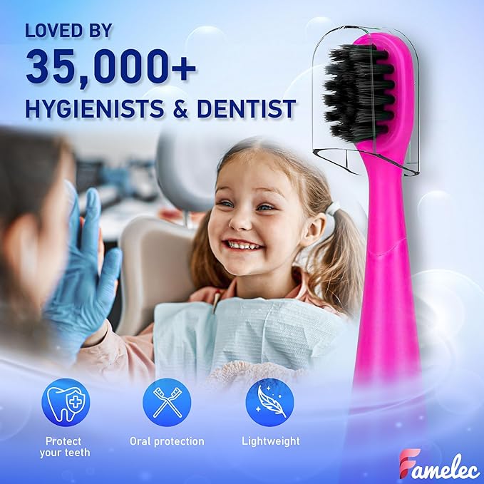 10Pcs for Burst Kids Replacement Heads, Perfect Fit for Burst Toothbrush Heads Kids, Ultra Soft Bristles for Deep Clean, Perfect for Toothbrush Heads (Pink and Blue)