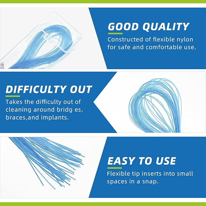 RioRand Floss Threaders, Essential Tool for Maintaining Oral Health with Braces, Bridges, and Implants 400Count (Pack of 4)