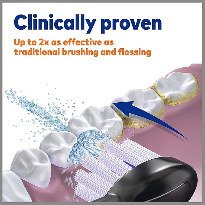 Waterpik Genuine Full Size Replacement Brush Heads With Covers for Sonic-Fusion Flossing Toothbrush SFFB-2EB, 2 Count Black