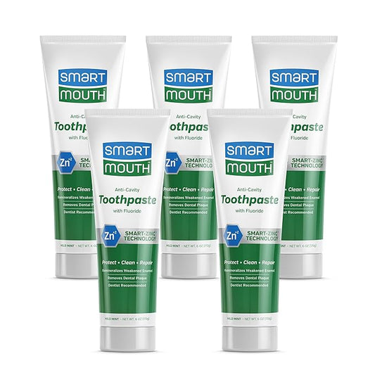 SmartMouth Premium Toothpaste for Elite Oral Health Protection, 6 oz Each, 5 Pack