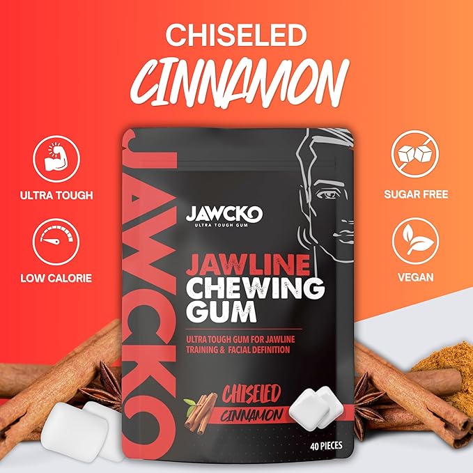 JAWCKO Ultra-tough Jawline Chewing Gum Variety 6-Pack | Get a Stronger, Squarer Jawline | 15X Hardness | Jaw Training Hard Gum | Chisel, Sculpt, Tone your Jaw | Facial Fitness Mewing Gum | 6X Flavors