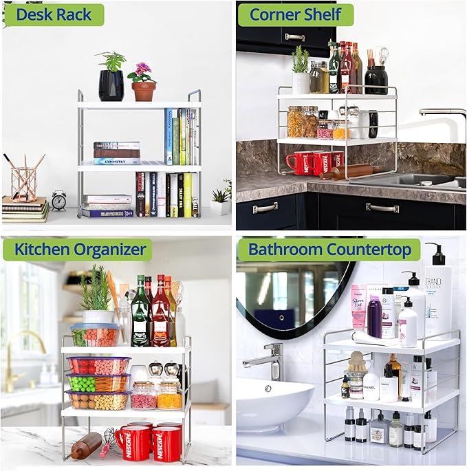 YAN & HIN Kitchen Cabinet Organizer, Expandable Kitchen Aluminum Foil and Plastic Wrap Organizers, Sandwich Storage Bags organizer, bottle storage bag under sink organizer for Pantry Organization