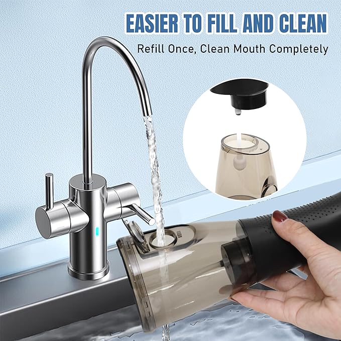 FlashNova Water Flosser for Teeth – Cordless Rechargeable Portable Air Flosser for Teeth, IPX7 Waterproof Oral & Dental Irrigator | Plaque & Tartar Remover | Electric Flosser for Adults, Kids, Braces