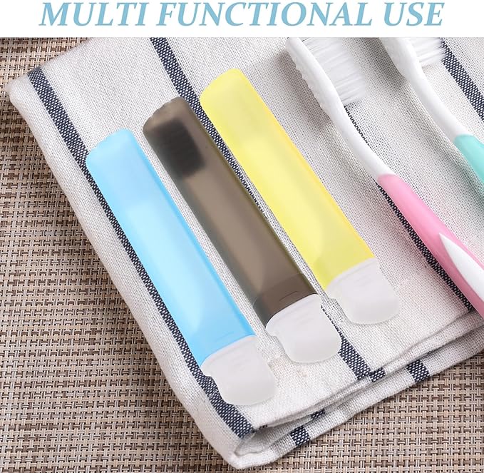 Healvian Travel Toothbrush Set 5pcs Foldable Compact Manual Toothbrushes with Cover Portable Household Teeth Brush for Business Hotel Camping Use