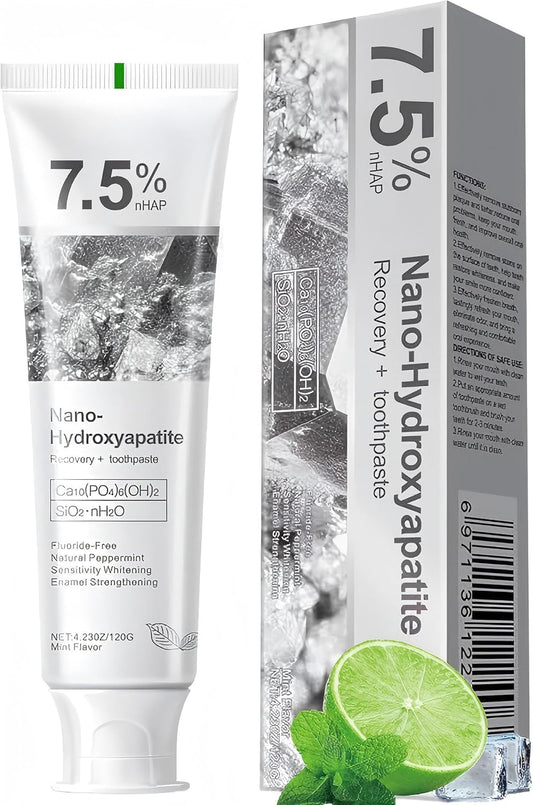 Hydroxyapatite Toothpaste for Advanced Enamel Protection, Fluoride-Free Nano Hydroxyapatite Toothpaste, Gentle and Effective Formula, Fresh Breath, Suitable for Sensitive Teeth 1 Pack
