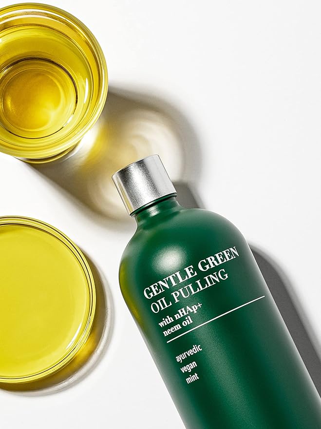 Terra & Co. Gentle Green Oil Pulling for Teeth and Gums - Vegan Natural Mouthwash No Alcohol or Fluoride to Improve Oral Health - Made with Cold Pressed Plant Oils and Nano Hydroxyapatite | 6.75 oz