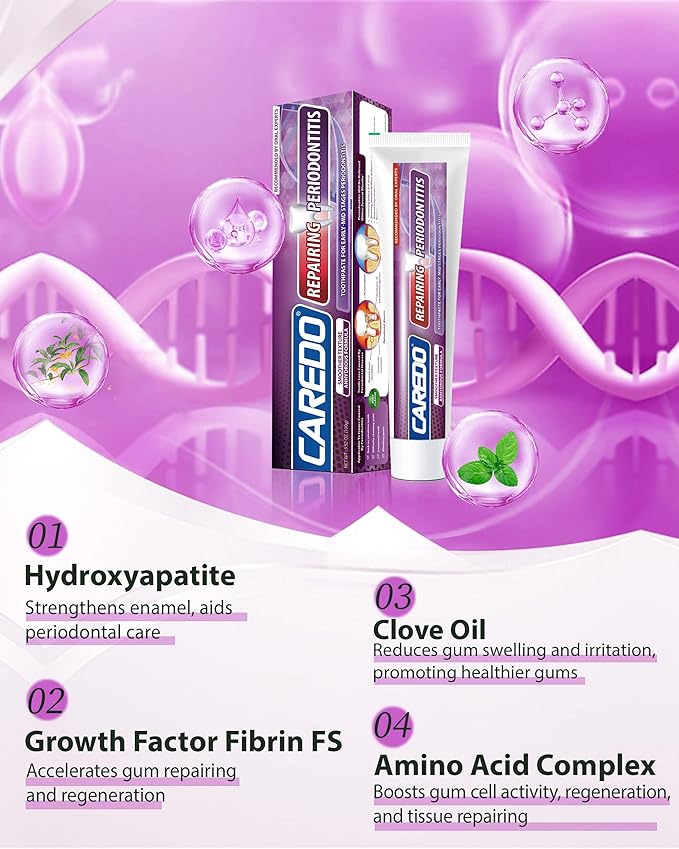 Gum Toothpaste for Periodontitis, Gum Repair for Receding Gums, Gum Disease & Gingivitis Treatment, Periodontal Disease Treatment for Gum Health, Gum Disease Repair Bad Breath Toothpaste 3.52OZ