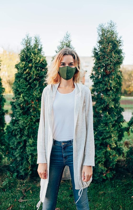 HOPE LOVE SHINE Cotton Reusable Face Masks w/Adjustable Ear Loops & Filter Pocket