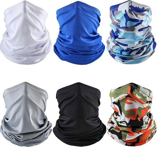 6 Pieces Ski Mask for Men Neck Gaiters Scarf Face Covering Balaclava Winter Cycling Running Fishing Masks Windproof Bandana (Fresh Colors,6 Pieces)