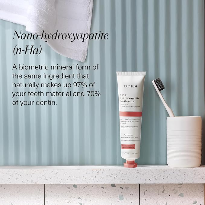 Boka Fluoride Free Toothpaste, Nano Hydroxyapatite Toothpaste, Appropriate for Sensitive Teeth - for Adult, Kids Oral Care - Cinnamon Mint Flavor, 4 Fl Oz 1Pk US Manufactured (Pack of 2)