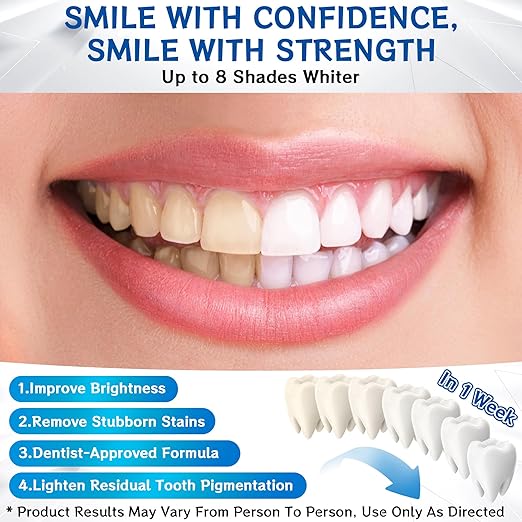 Teeth Whitening Pen, 4 Pack Tooth Whitening Gel Formula for Instant Stain Removal, Brightens Smile & Neutralizes Yellow Tones, Safe for Sensitive Teeth, Mint Flavor