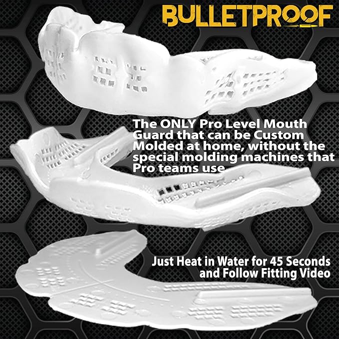 Bulletproof: World’s Thinnest Most Breathable Mouthguard is 3X Stronger! Football MMA Hockey Rugby Basketball BJJ Lacrosse Boxing Sports Mouth Guard Grinding Teeth. Boys Girls Adult Youth Kids Braces