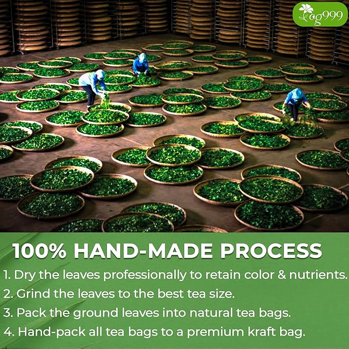 TOG999, Premium 60 Moringa Leaf Tea Bags, 100% Natural & Pure, Loose Leaf Moringa Herbal Tea. No Sugar, No Caffeine, No Gluten, Vegan.