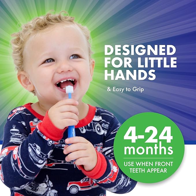 Brilliant Oral Care Baby Toothbrush with Soft Bristles and Round Head, for a Toddler Approved, Easy to Use All-Around Clean Mouth, Ages 0-2 Years, Pink, 3 Pack