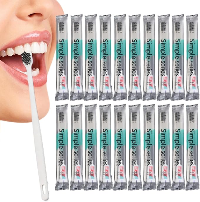 Travel Toothbrush Kit - 20 Pieces Camping Brushing Hygiene Kit | Portable Toothbrush Toothpaste Set | Brushing Tool for Travel Bathroom Hotel Camping Hospital Gym Bag School Vacation