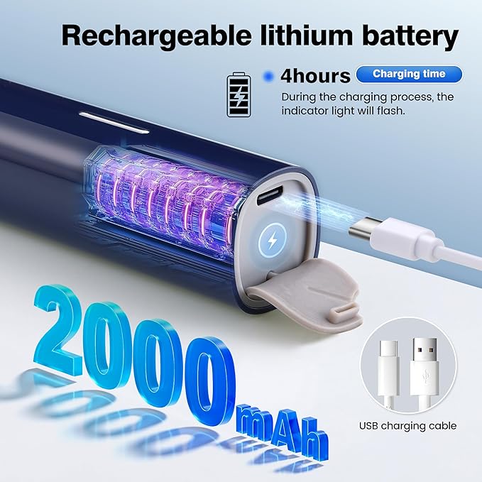 Electric Toothbrush for Adults Sonic Vibration Deep Mouth Cleaning Teeth Whitening Free 4 Toothbrush Heads Super Soft Bristles 3 Modes 90 Days Lifespan IPX7 Waterproof (Color Available)