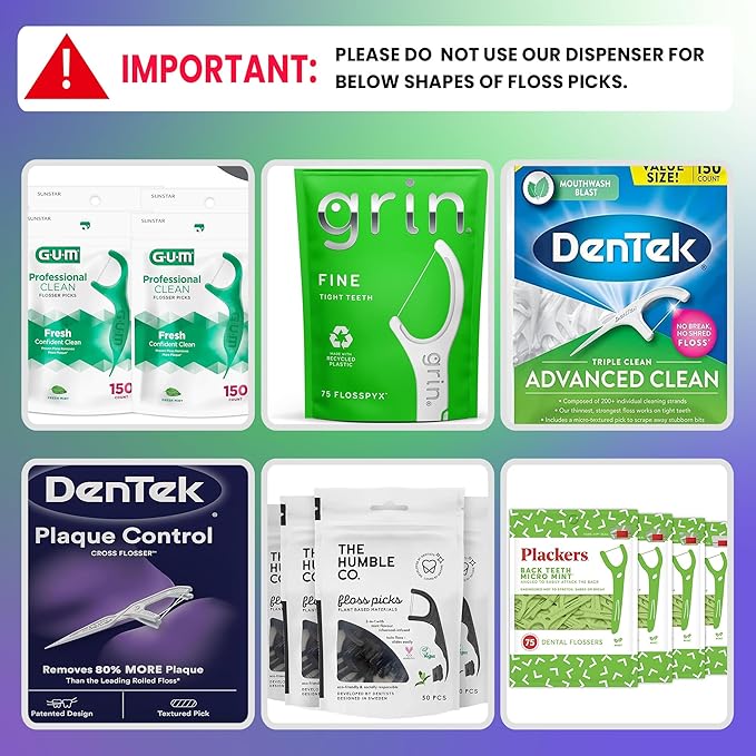 Empty Floss Pick Holder, Floss Pick Dispenser for Cleaning Teeth, Travel Floss Picks Case Flosser Dispenser, Flosser Holder