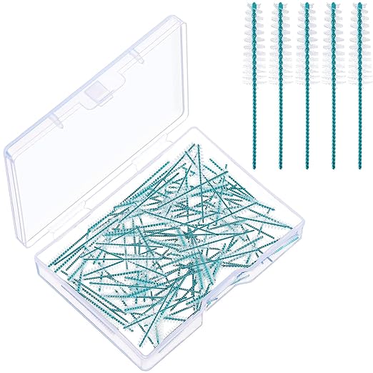 Interdental Brush Soft Dental Picks Tooth Floss Interdental Brush Betweens Refills White Refills for Tooth Cleaning (Small,30 Pieces)