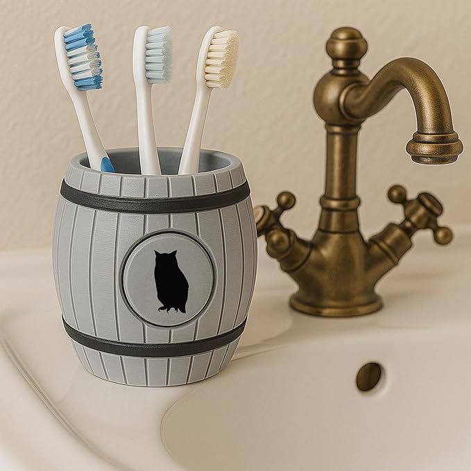 Toothbrush Holder for Bathroom – Hygienic Quick-Drying Barrel Organizer for Toothbrushes & Toothpaste, Food-Grade Plastic, Modern Countertop Storage