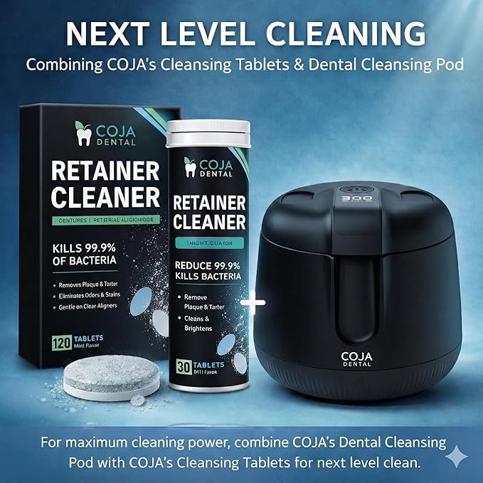 | Oral Cleansing Pod Pro + UV | Dentist-Designed Dental Pod for Retainers, Dentures & Aligners | Rechargeable USB-C (Slate Black)