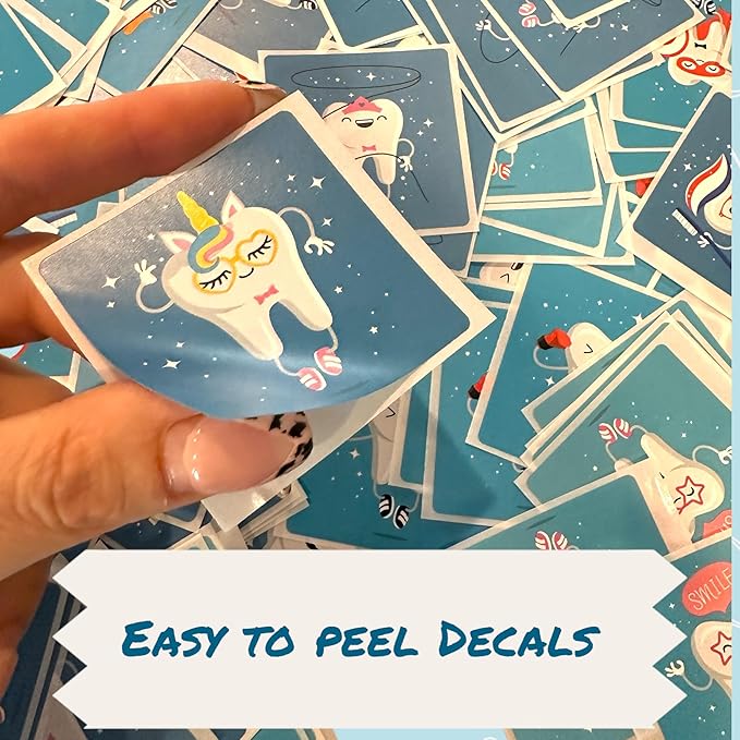 Dental Stickers - 120PCS Tooth & Teeth Hygiene Stickers for Kids, Dental Education, Brush Your Teeth Stickers, Dentist & I Lost a Tooth Rewards (120)