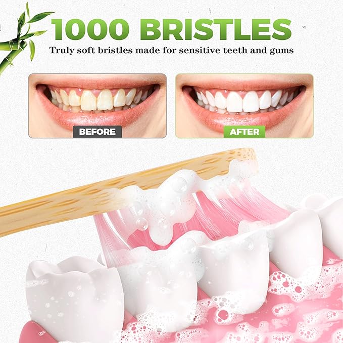 Travel Toothbrush Bamboo Colorful 12pack Wooden Natural Toothbrush Organic Plastic Free for Adults