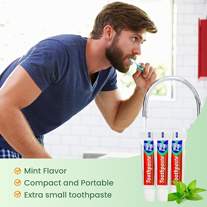 200 Tubes Travel Size Toothpaste in Bulk, Mini Small Toothpaste Mint Flavor Toothpastes for Guests Homeless Hotel Charity Toiletries Camping, 0.176oz/5g