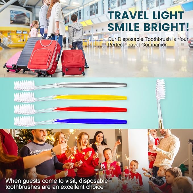 Navona 30 PCS Disposable Toothbrush with Toothpaste Bulk, Travel Toothpaste, Bulk Toothpastes, Individually Wrapped Bulk Toothbrush, Ergonomics Handle,Medium Soft Bristle, Perfect for Travel, Hotel