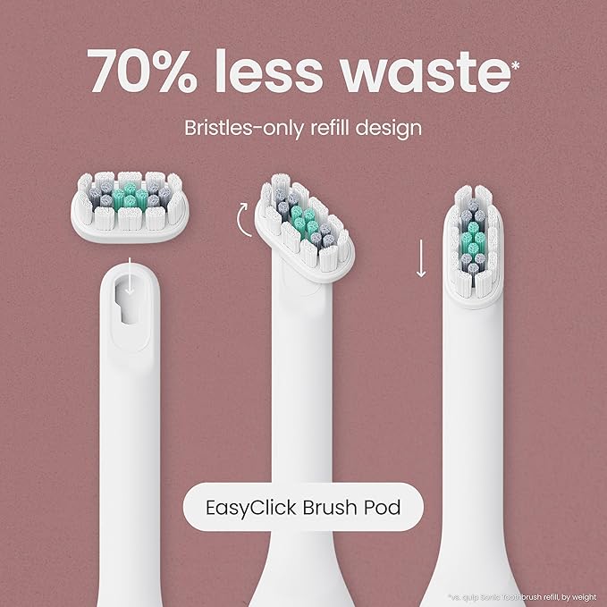 quip Ultra Brush Pod Refill Heads - 4 Pack - Verified quip Brush Head Refills for Sonic Electric Toothbrushes - Soft Bristles, Compact - Last 3 Months Each - White