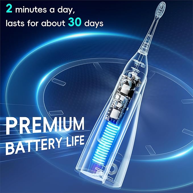 Electric Toothbrush with Water Flosser, All in One Sonic Flossing Toothbrush with 3 Modes & 5 Flossing Speeds & 4 Brush Heads, Rechargeable & Portable for Adult Teeth Cleaning
