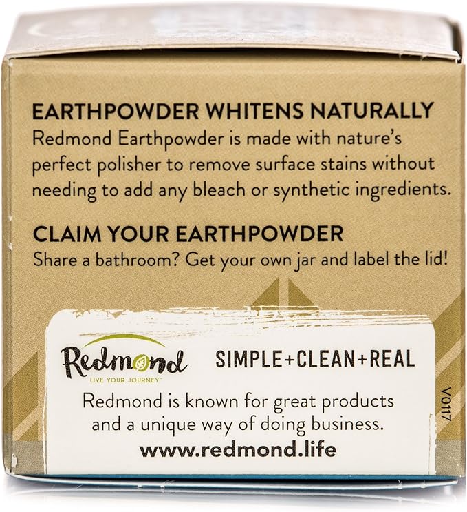 Redmond Earthpowder, All Natural Tooth and Gum Powder Bentonite Clay, Peppermint