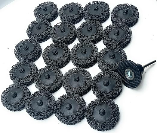 SIGNI Quick Change Poly Strip & Clean Rolok Disc for Rust and Paint Removal on Metal and Wood (2 inch, 20 Black+pad)