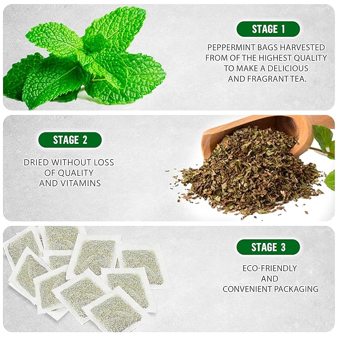 TeaDreamTea Peppermint Tea Bags - Alleviates Digestive Discomfort | Herbal, Aromatic & Caffeine Free | Healthy Mint Tea (200 Bags)