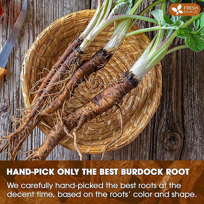 FreshDrinkUS, Premium 2oz Burdock Root Powder, 100% Natural & Pure from Burdock Root, No Additives, No Caffeine, Vegan