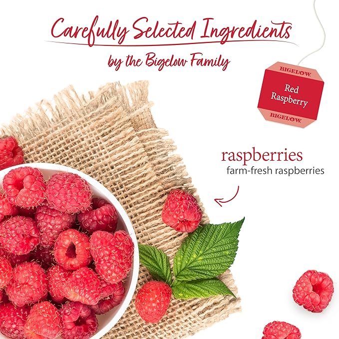 Bigelow Tea Red Raspberry Caffeine Free Herbal Tea, 20 Count, Pack of 6