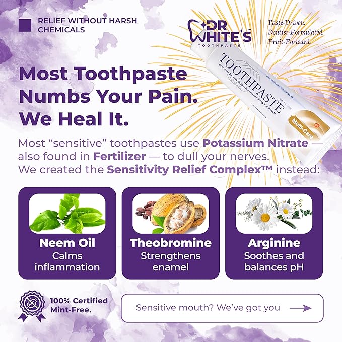 Dr. White’s Signature Flavor Trio – Bold & Bright | Fluoride-Free Toothpaste with Nano-Hydroxyapatite for Enamel Strength & Sensitivity Relief, Mint-Free (3-Pack)