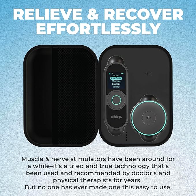 Chirp Halo Wireless Muscle Stimulator – Portable EMS Device for Muscle Recovery, Pain Relief, and Strength Training, Stimulator for Faster Growth & Recovery (Single)