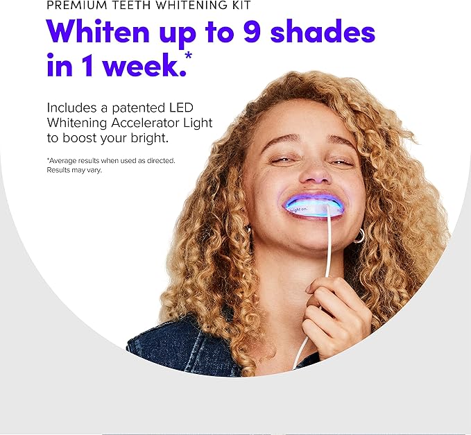 SmileDirectClub Teeth Whitening Kit with LED Light - 4 Pack Gel Pens - Professional Strength Hydrogen Peroxide