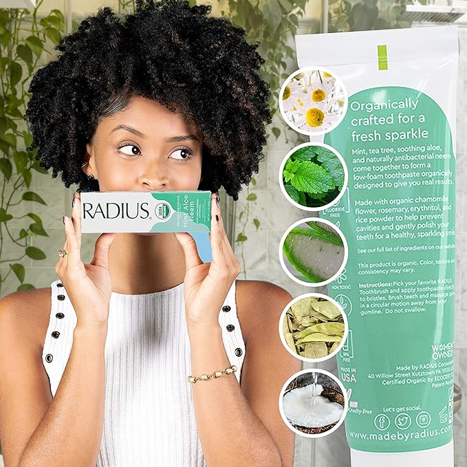 Toothpaste, USDA Organic Mint Aloe Neem, 3 oz, pack of 3