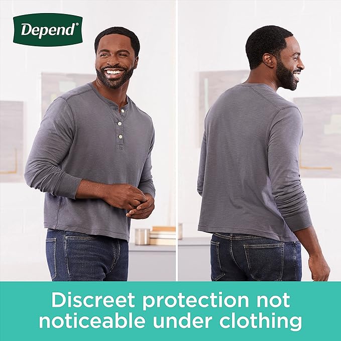 Depend Fresh Protection Adult Incontinence Underwear for Men (Formerly Depend Fit-Flex), Disposable, Maximum, Large, Grey, 28 Count, Packaging May Vary (Pack of 2)